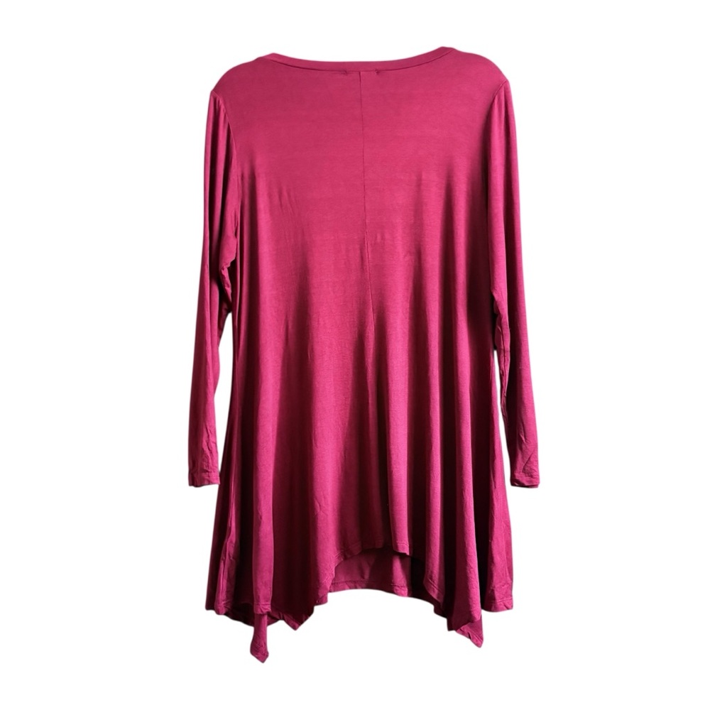 Maitai Asymmetrical Red 3/4 Sleeve Tunic - Picture 2 of 5